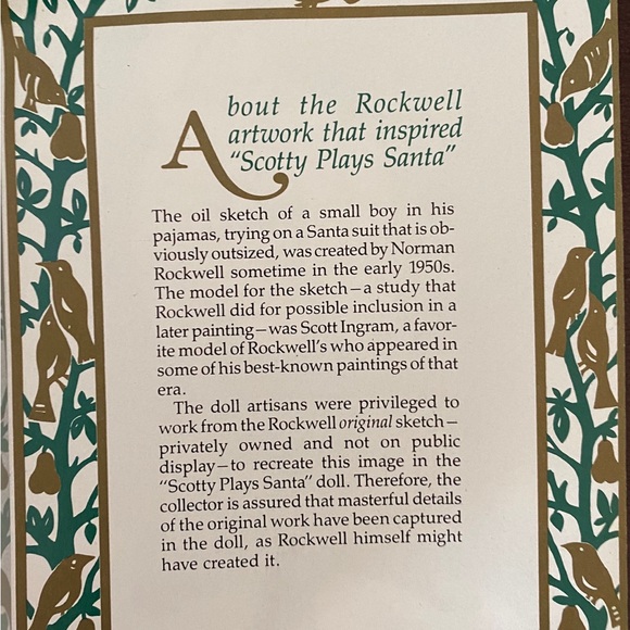 Vintage 1991 Norman Rockwell Ashton Drake Scotty Plays Santa MINT IN BOX - Picture 11 of 15